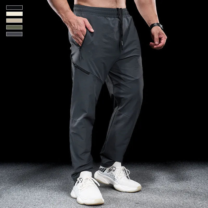 Men's waterproof quick-drying nylon workout pants in multiple colours for sports fitness