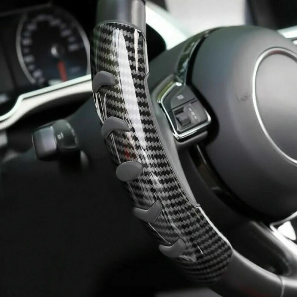 Carbon fibre black anti-skid steering wheel sleeve for 38cm diameter
