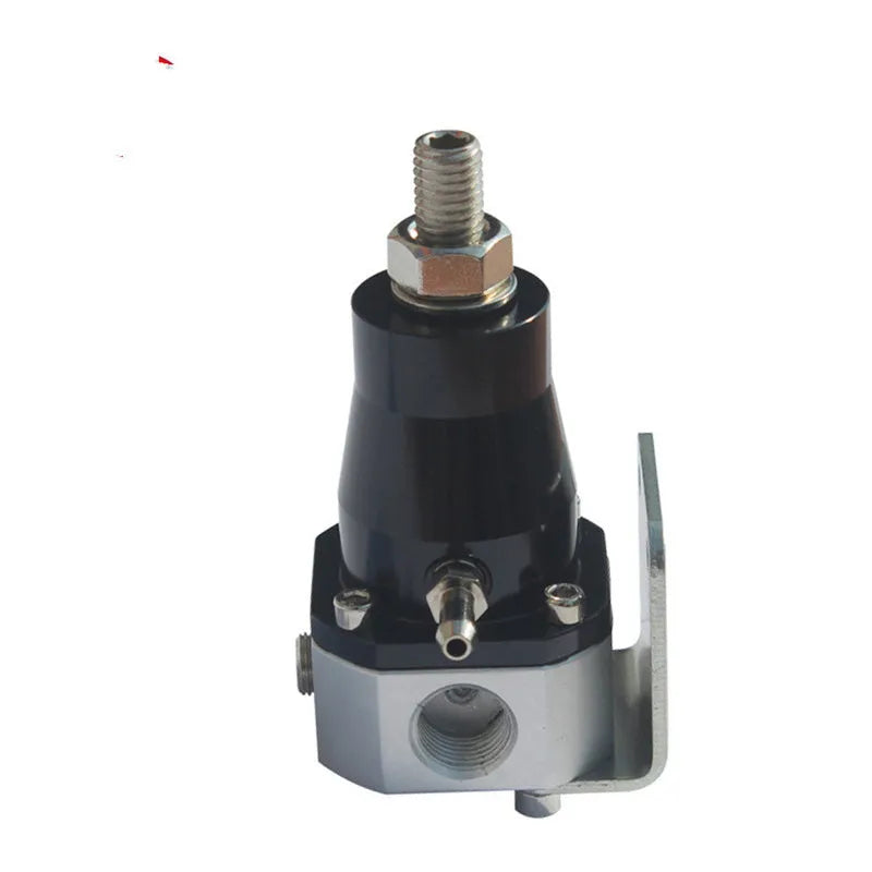 Aluminium fuel pressure regulator with adjustable pressure gauge and mounting oil strap