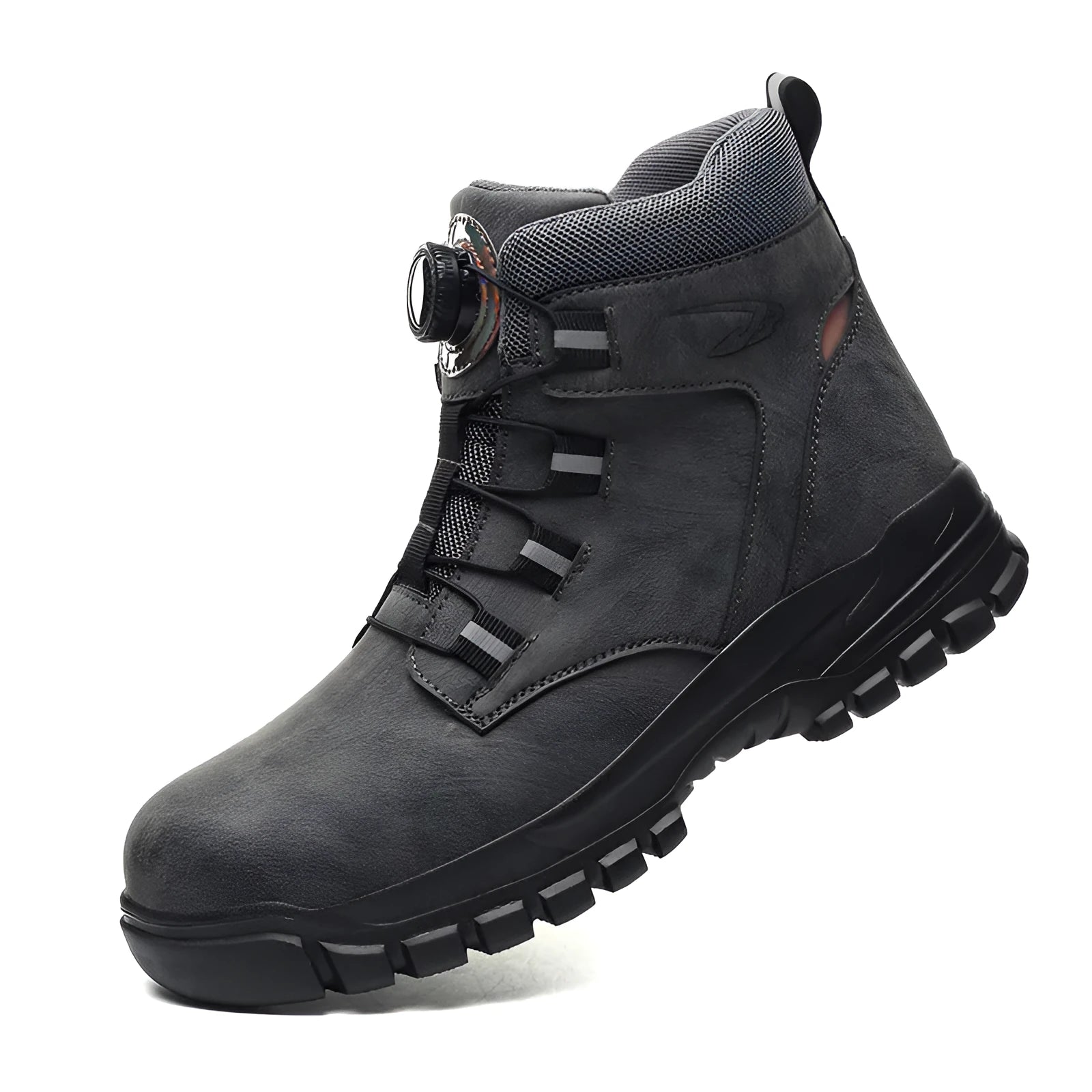 Leather and rubber anti-smashing safety shoes in black, yellow and grey colour options