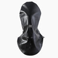 Black leather bondage mask covering eyes with adjustable fit for adult use