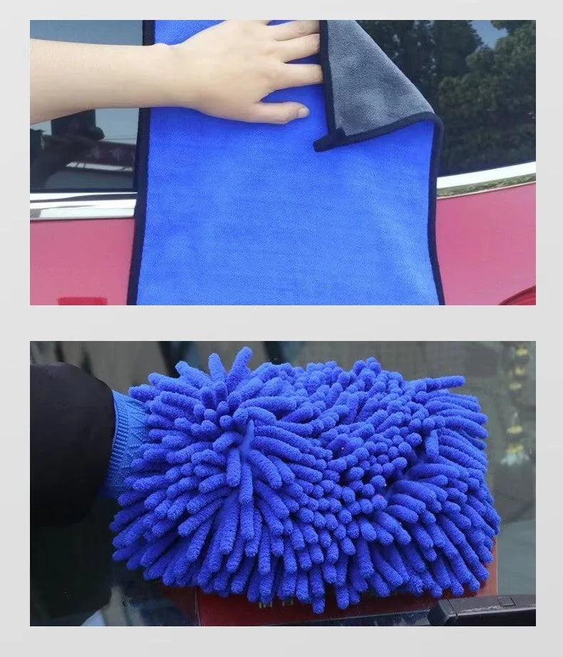 26-piece car wash brush and cleaning kit with tyre brush and detailing tools made from grey PP plastic.