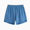 Men's black four-point stretch running shorts with laser-punched stitching detail