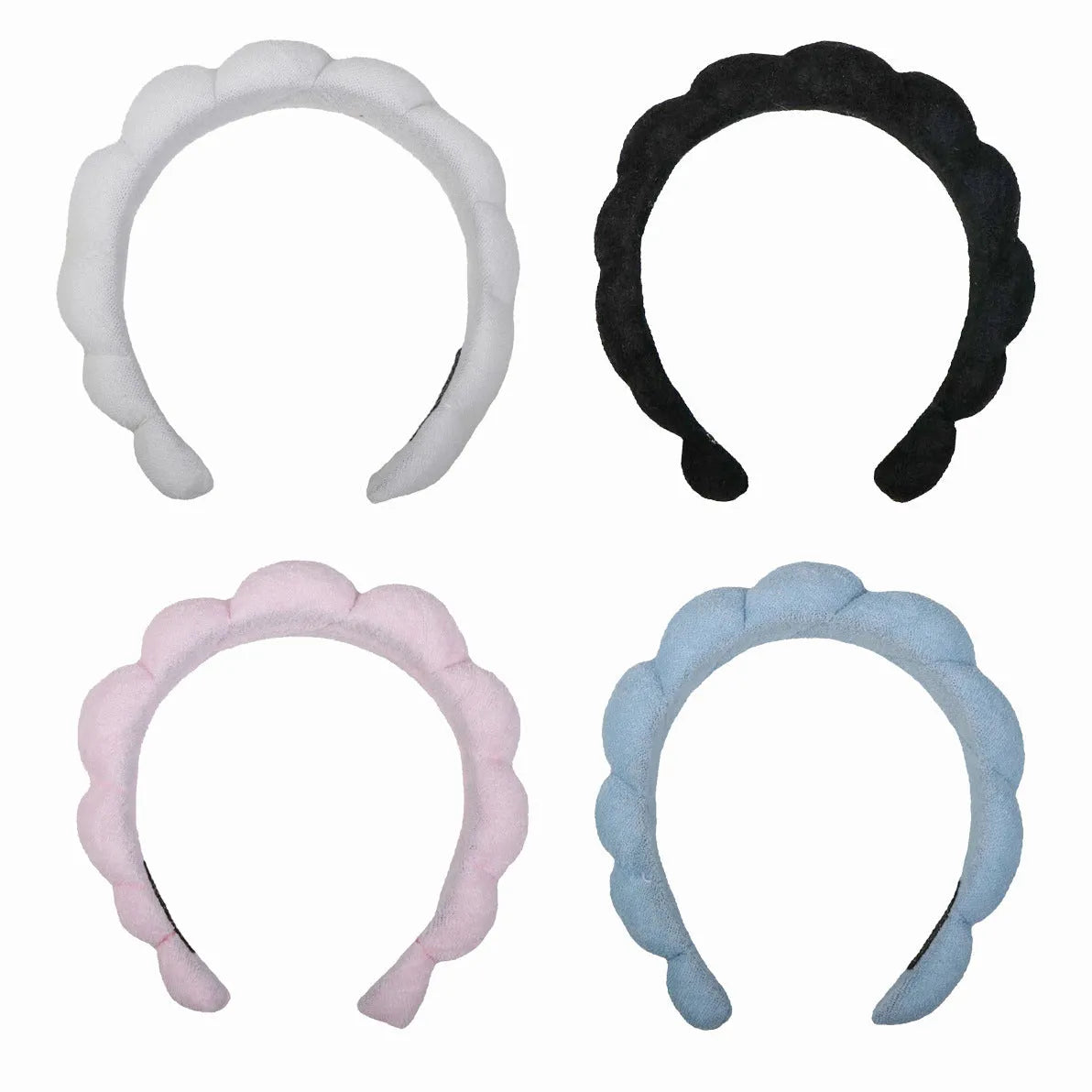 Cloth hair washing headband in black, handmade, soft material for shampoo and facial care