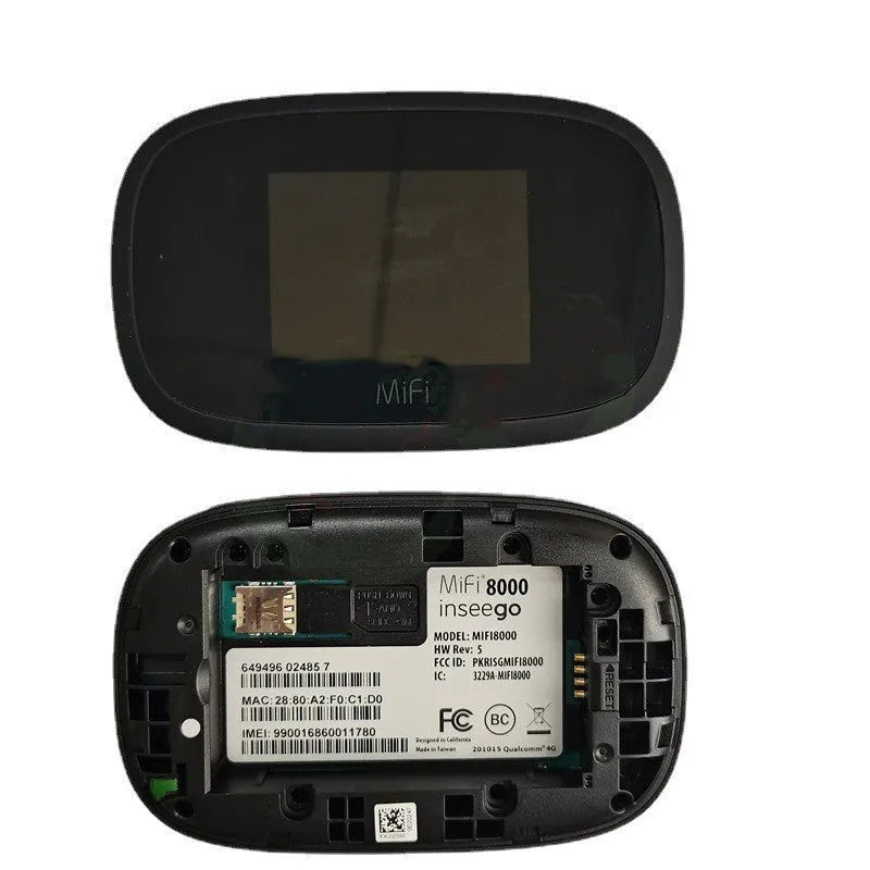 Black 4G wireless router measuring 10x20x3cm with dual-core processor and 150Mbps speed