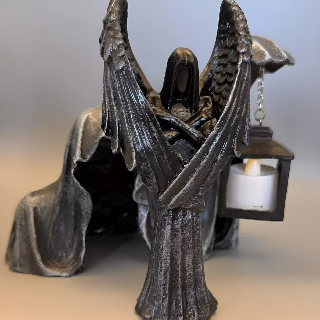 Dark Angel resin statue ornament on display, showing its 17cm height and detailed craftwork.