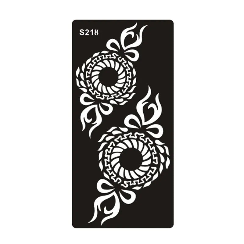 Hollow geometric tattoo template sticker on water transfer paper in Southeast Asian style