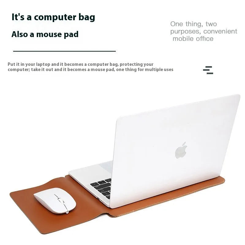 Four-piece Lock Edge imitation leather protective cover set for laptop edges in apricot colour