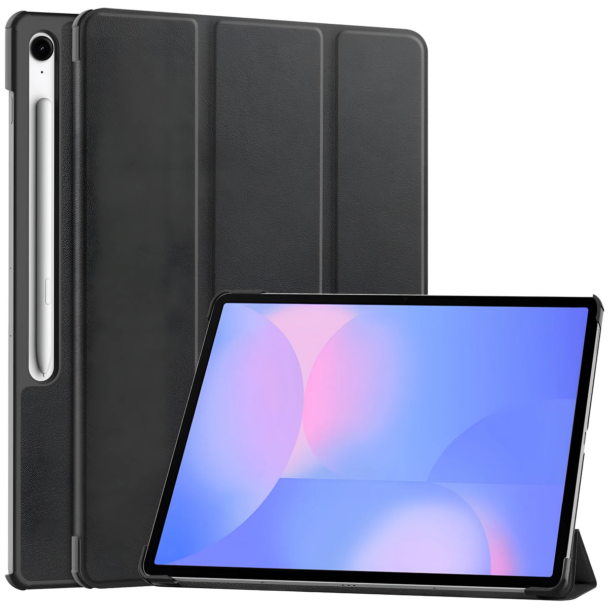 Samsung Galaxy Tab S10 FE Plus 13.1 inch leather protective case in tri-fold stand position