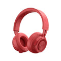 Red sports Bluetooth wireless headset with 18-hour battery life