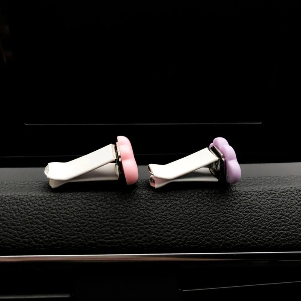 Resin car air vent fragrance clip in six colour options including sky blue and pink