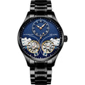 Men's titanium automatic watch with tourbillon movement and moon phase display