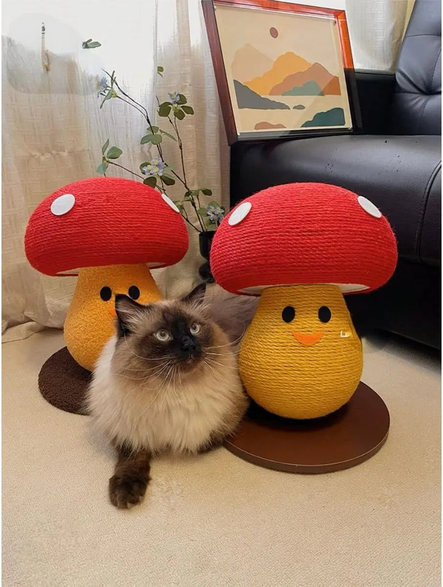 Foldable accordion design cardboard cat scratcher with mushroom shape for furniture protection