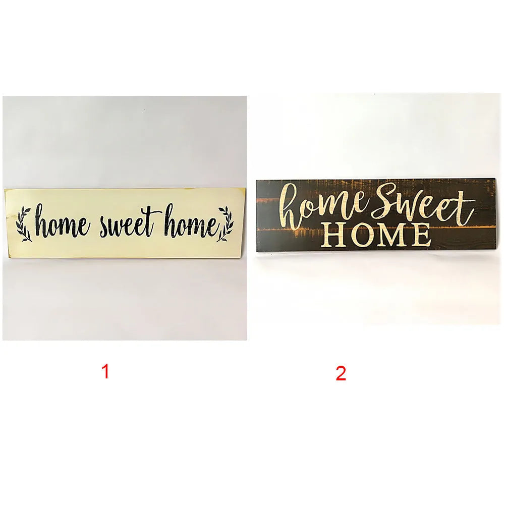 Carved wood Home Sweet Home hanging ornament in black, showing dimensions of 40cm wide.