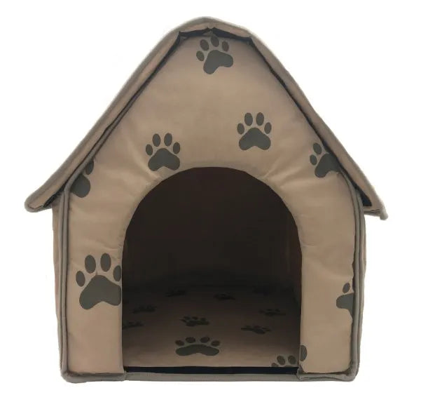 Brown foldable pet mattress dog nest dog cage, 47x49x49cm with 22x26cm door