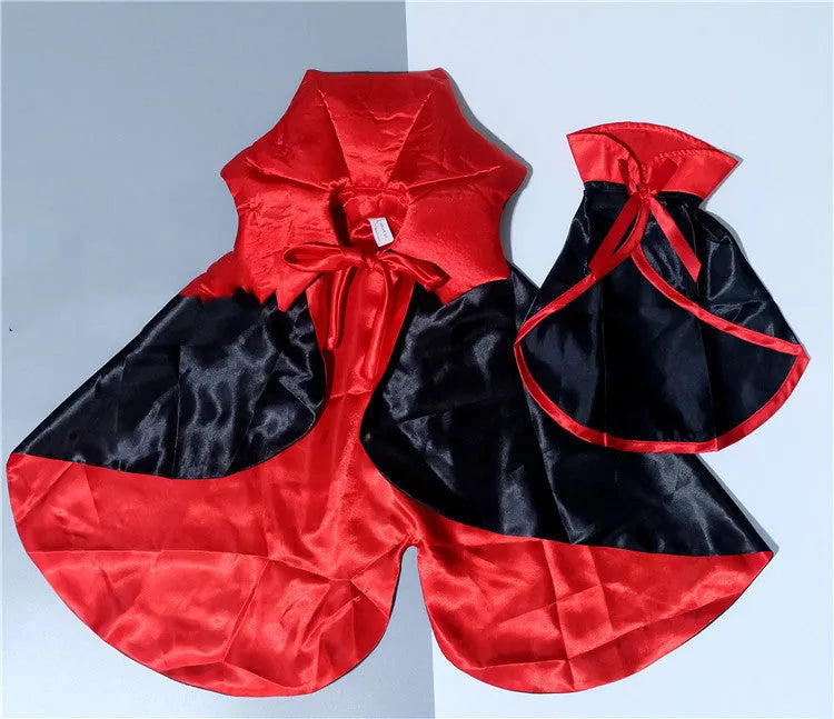 Halloween Pet Costume Vampire King Cape for Cats and Small Dogs Black Cloak with Adjustable Lace Collar Neck Circumference 29-35cm Spread Size 71x51cm One Size Fits Most Pets