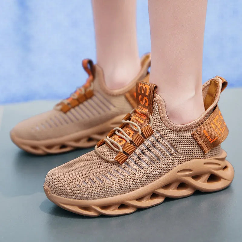 Children's coconut sneakers with Velcro fastening in black, khaki and white colour options