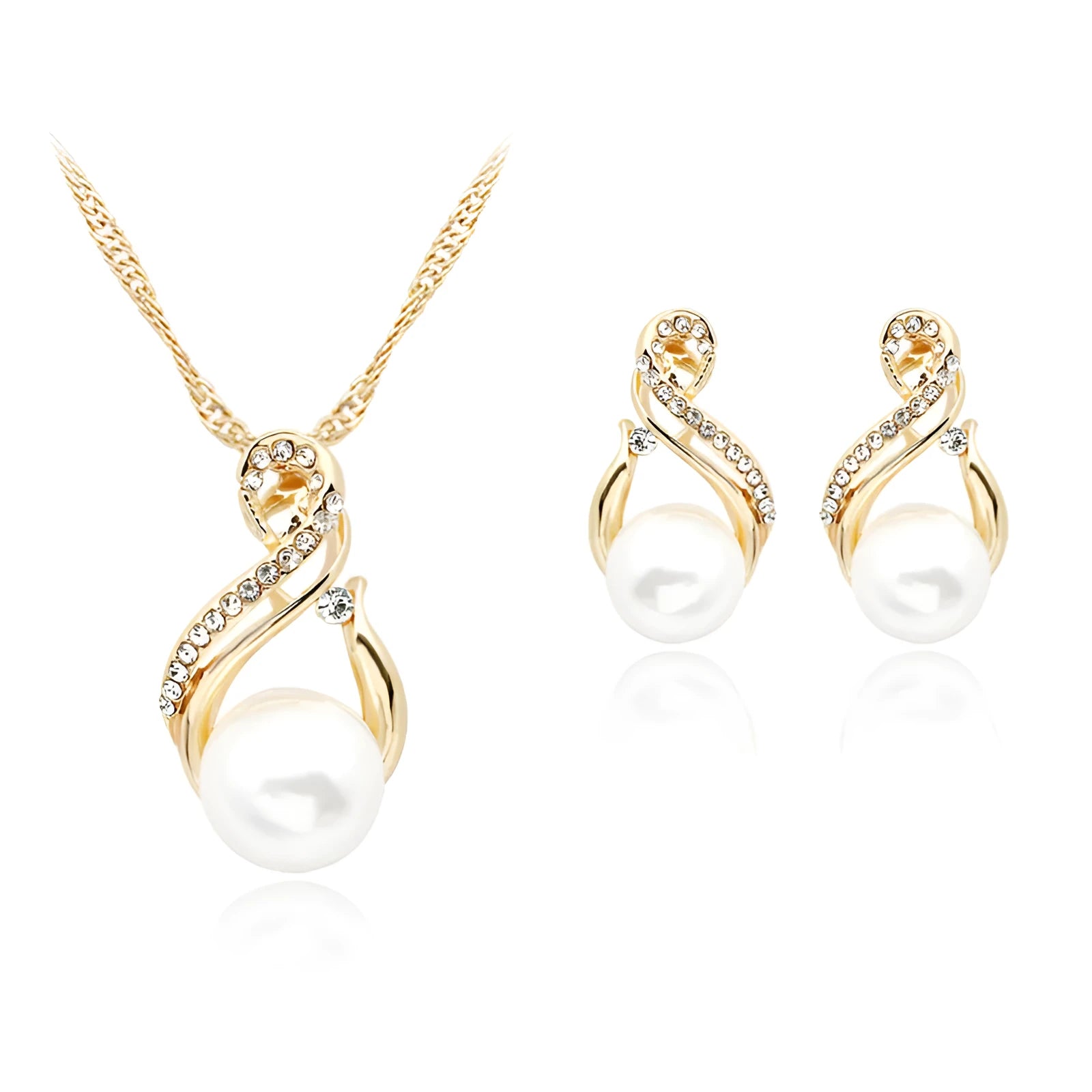 Necklace and earring set with alloy and plastic beads, approximately 45cm necklace, Japanese Korean style evening jewellery