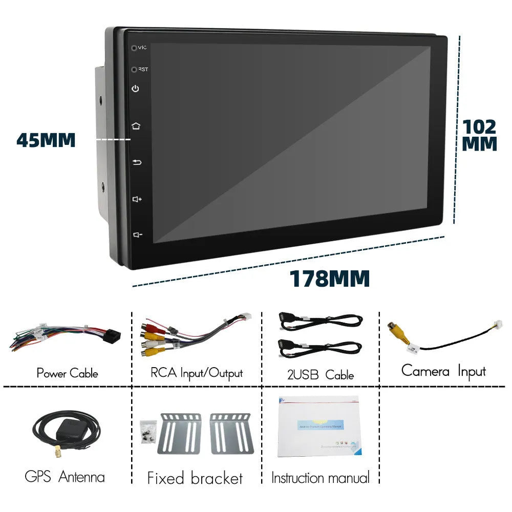 Universal 7-inch Carplay GPS navigation radio system for manual transmission vehicles