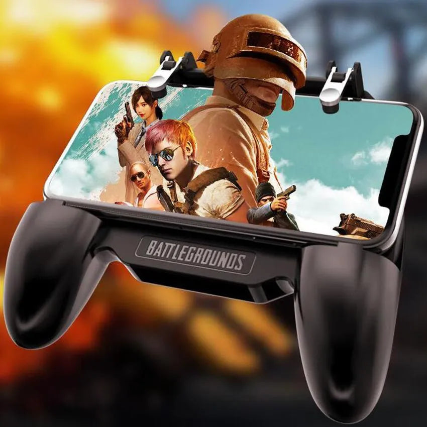 5 in 1 mobile gaming controller with cooling fan and power bank, clamp design for Apple and Android phones, metal build