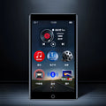 Black Ruizu H1 slim MP3 MP4 player with 4-inch touchscreen showing menu interface