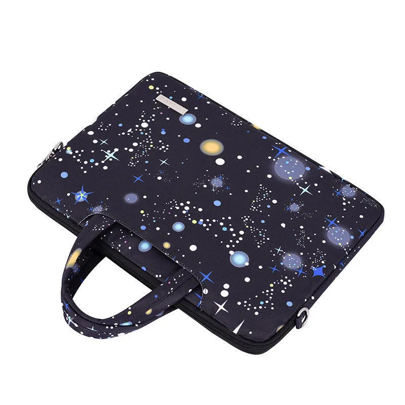 Black waterproof polyester laptop liner bag with zipper closure for 13 inch laptop