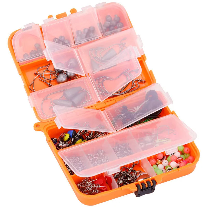 Weihe 257-piece fishing lure and hook accessory set in ABS storage box for Texas, sea and rock fishing