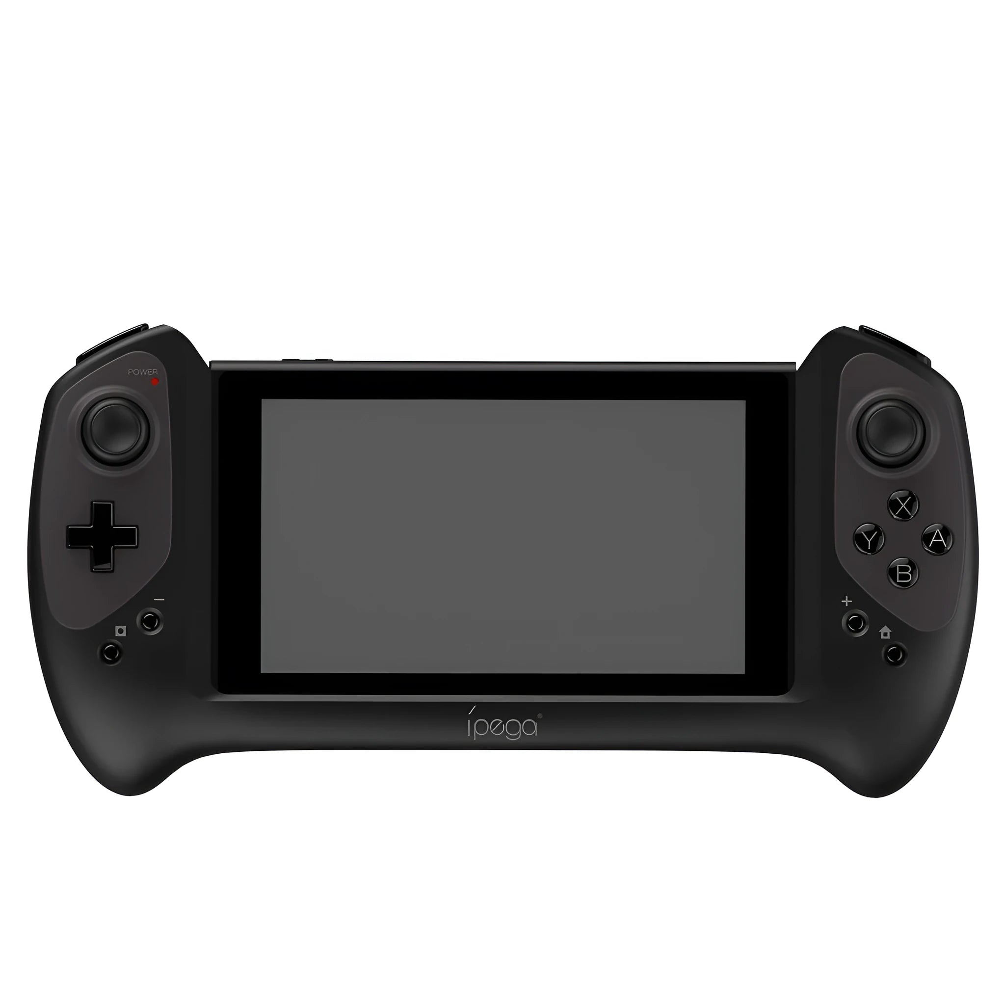 Black Nintendo Switch wireless gamepad with ergonomic curved grip and textured joysticks