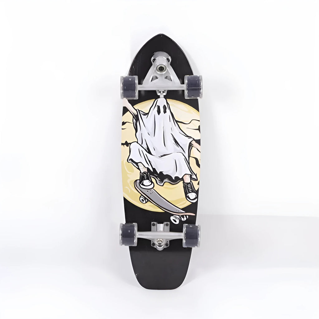White 31-inch maple street scooter skateboard for urban commuting