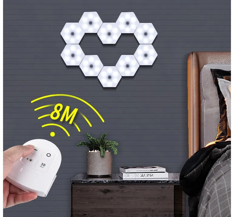 White wireless remote control pat light with LED beads and touch controls