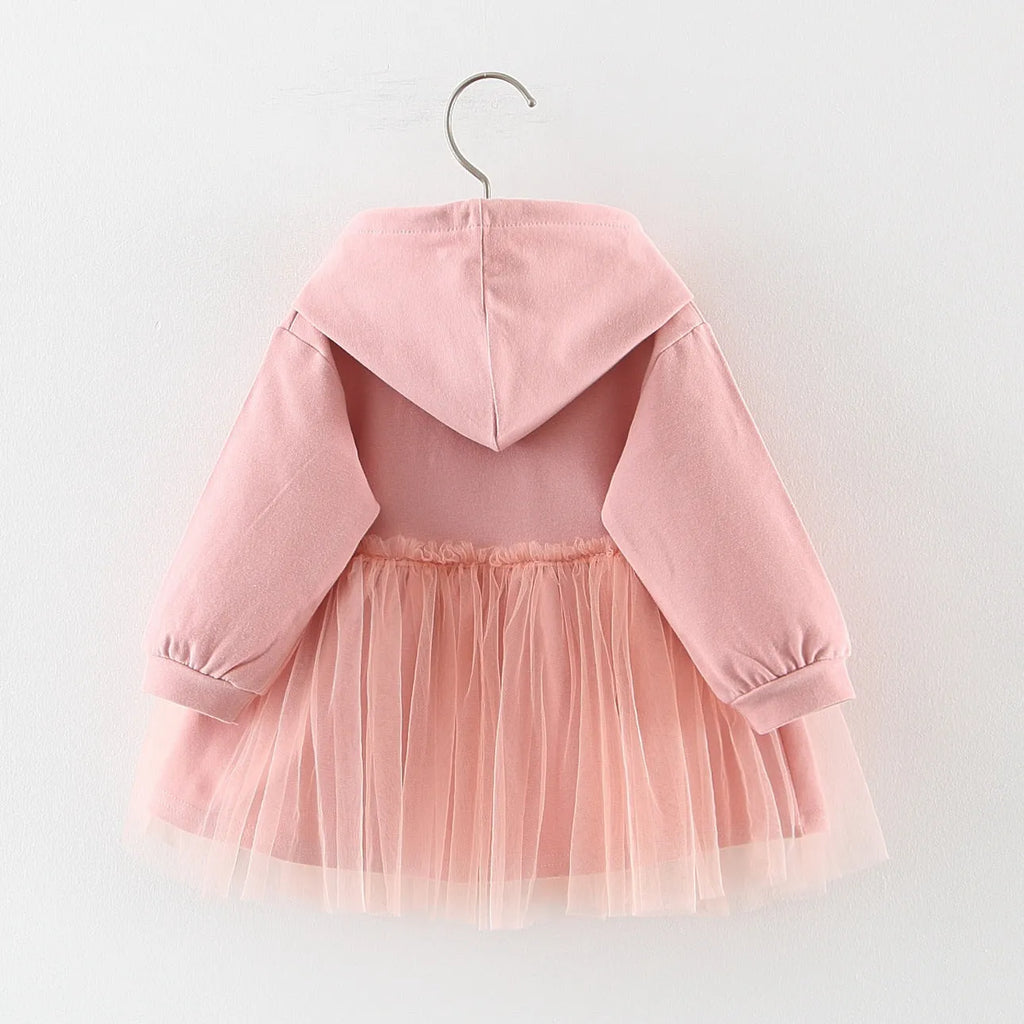Girls baby dress and skirt set in pink and yellow, cotton blend, sizes 70-100cm available