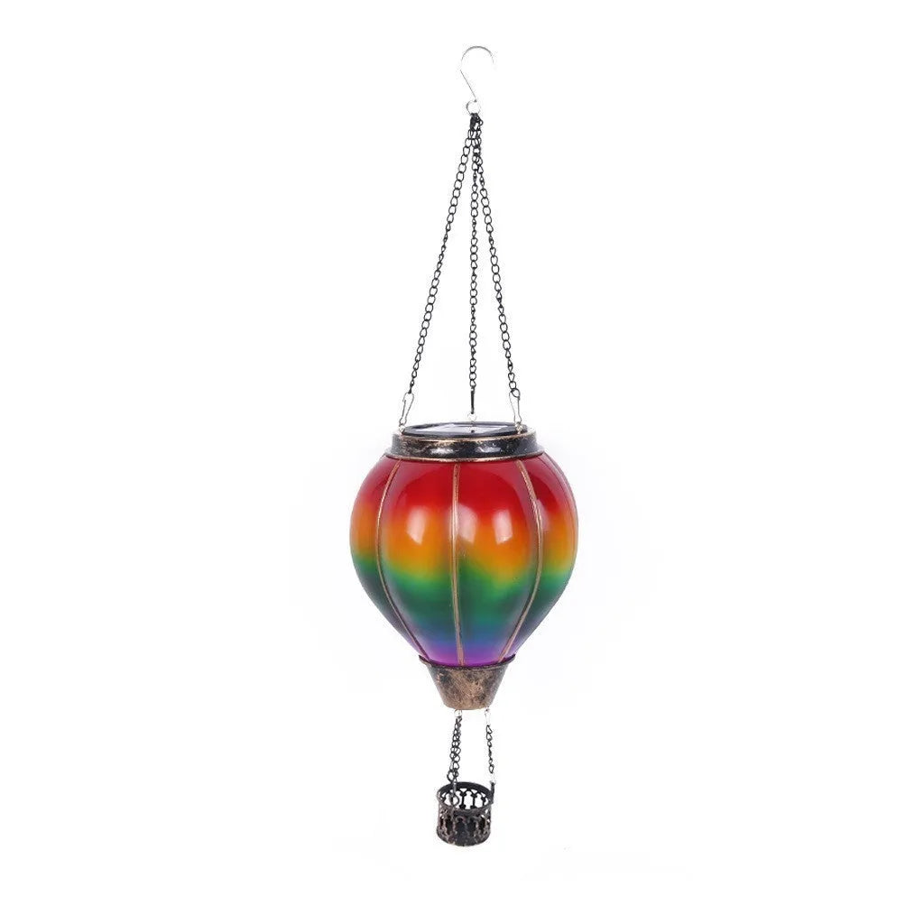 Solar hanging lantern, metal European style, 14x14x48cm, outdoor decorative light