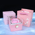 80 mm plastic reversible jewellery box cube for rings and pendants with handbag