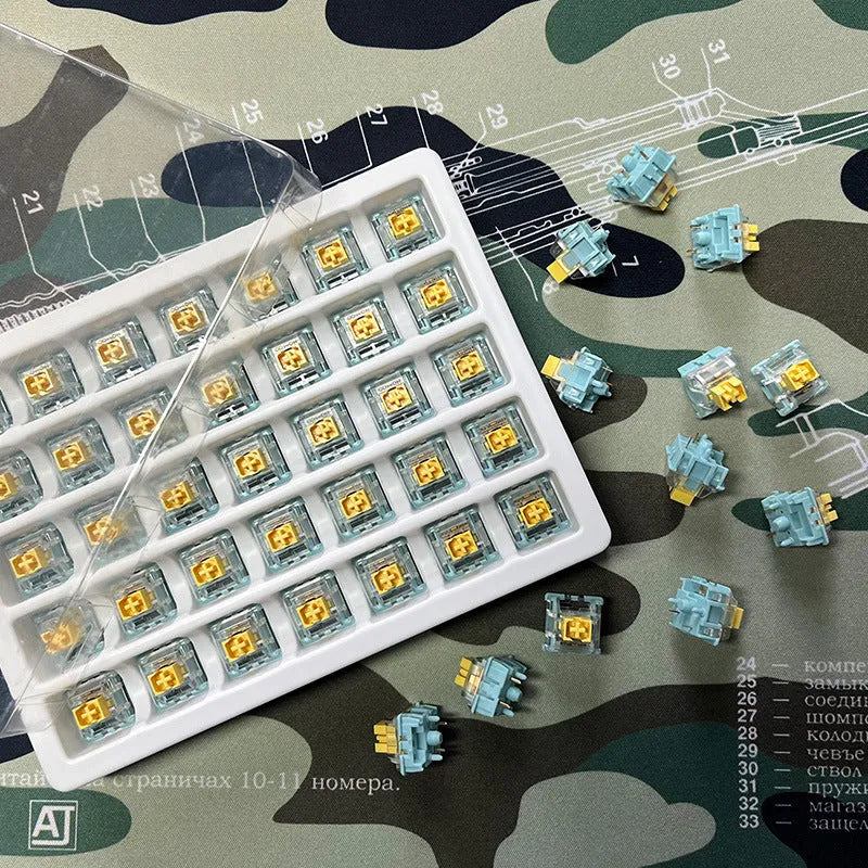 Tiger Mo Sea Salt Lemon PRO Keyboard Shaft Body - 36 mechanical keyboard switches in lemon colour