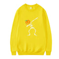 Women's printed crew neck long sleeve top in polyester cotton fabric for autumn winter sports leisure wear