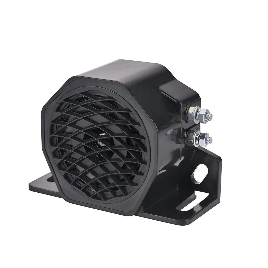 Black GQ-208A 12-80V vehicle reversing horn buzzer for safety alarms.