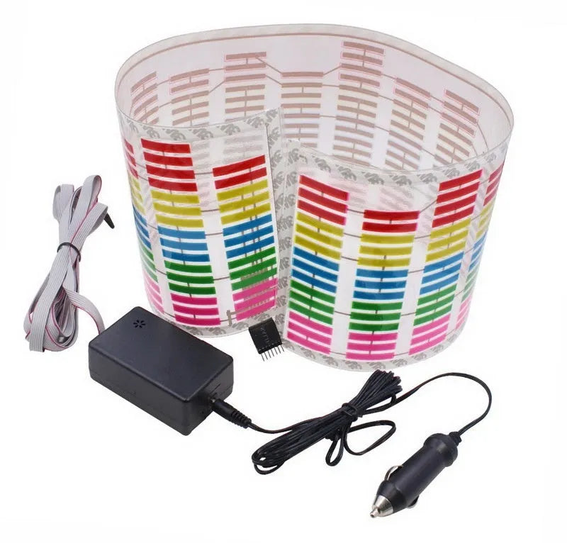 90cm by 25cm car voice control rhythm lamp with electroluminescent panel showing multiple light pattern displays