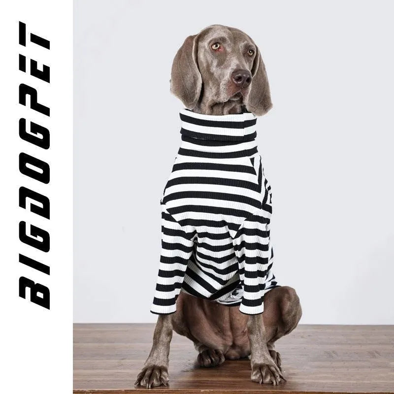 Thin black and white inner garment for large breed dogs made from lightweight polyester fabric