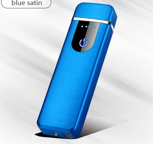 Brushed metal promotional lighter in five colour options including gold red blue silver and black