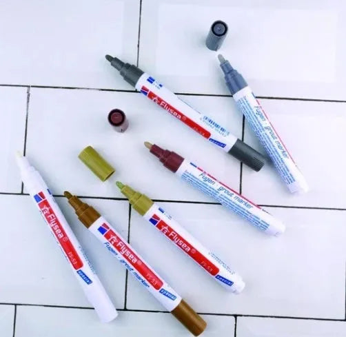Tile gap grout coating marker pen with water-based ink for ceramic floor repair in six colours