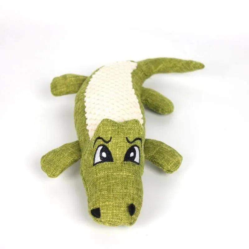 Blue corn grid texture pet plush toy for cats and dogs with biting sound feature.