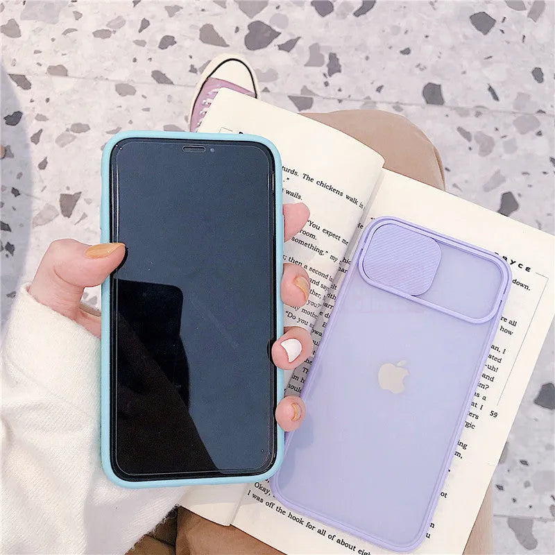 Frosted frame silicone iPhone case in pure colour options showing model-specific fit
