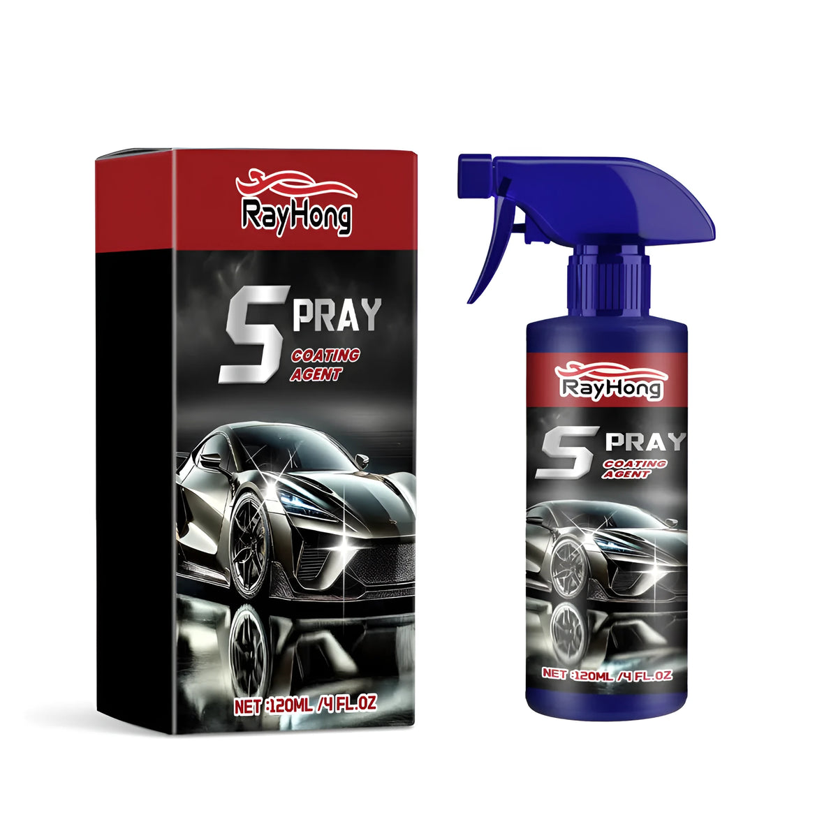 Car polishing spray in protective box with polymethyl methacrylate formula for vehicle paint restoration
