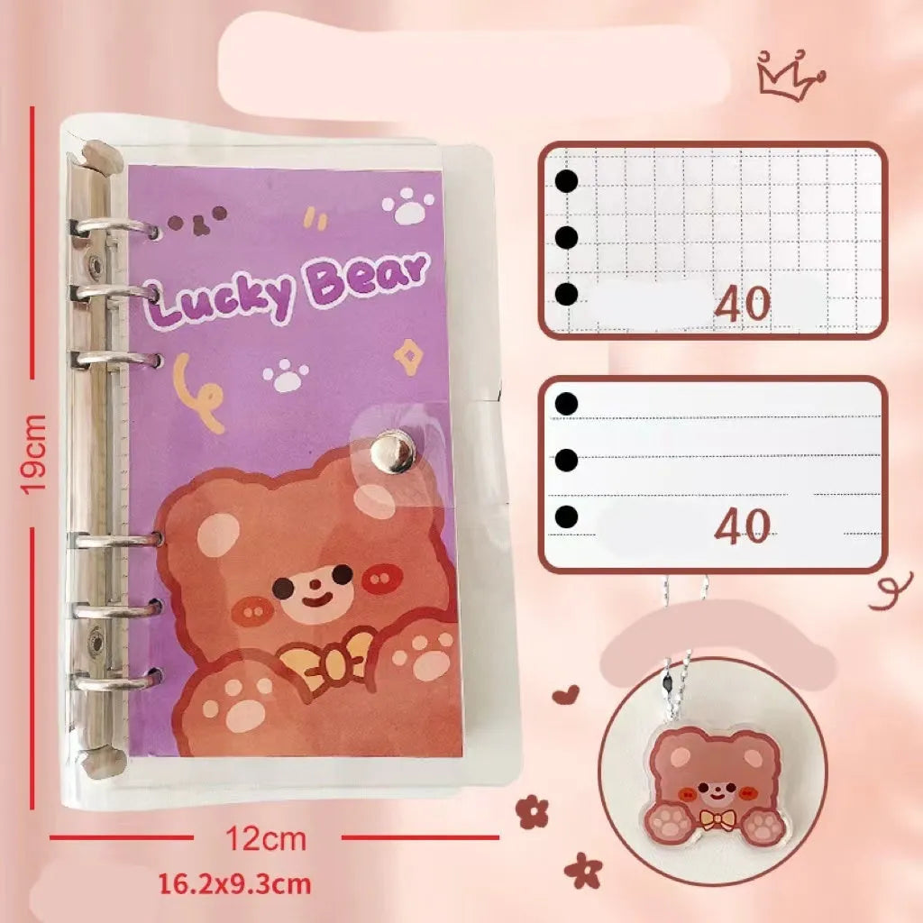 A6 loose-leaf notebook with character design cover, 80 sheets, 6-hole fitting
