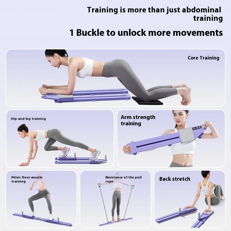 Purple and pink multifunctional split supine board ski machine trainer for fitness exercises