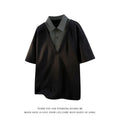 Men's thin Spandex polo sweater with a Henley collar in black and apricot colours.
