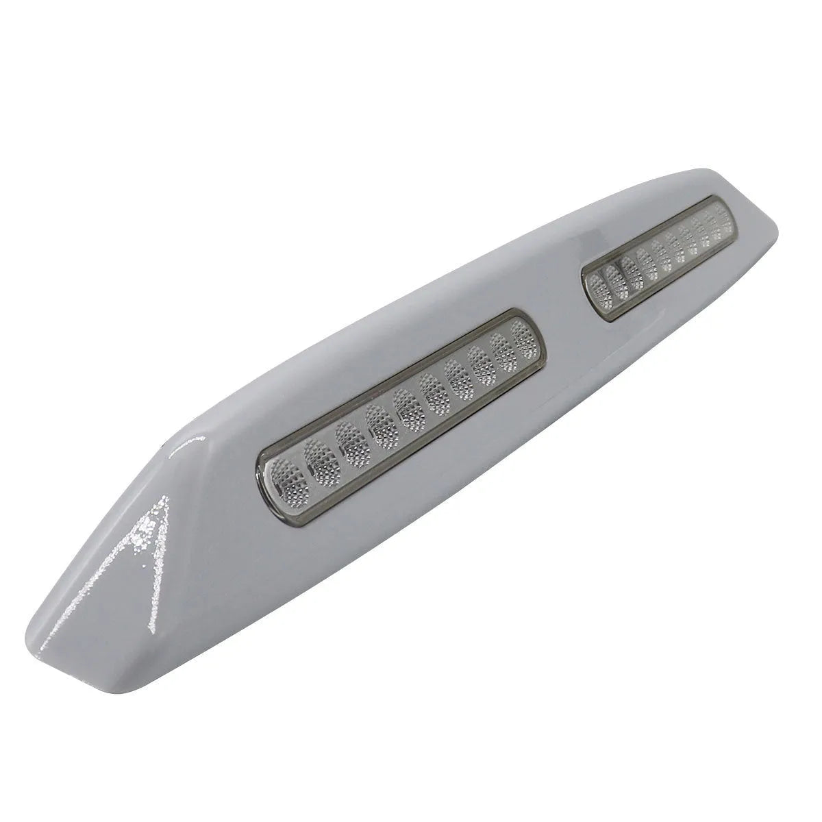 Silver LED roof light 6W 700 lumen for caravan yacht retrofit on a white surface