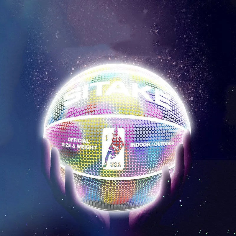 SIT AKE KMBB83 luminous reflective basketball size 7 PU leather white camouflage