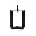 Black plastic U clip mobile phone holder with flexible hose arm for car dashboard mounting.