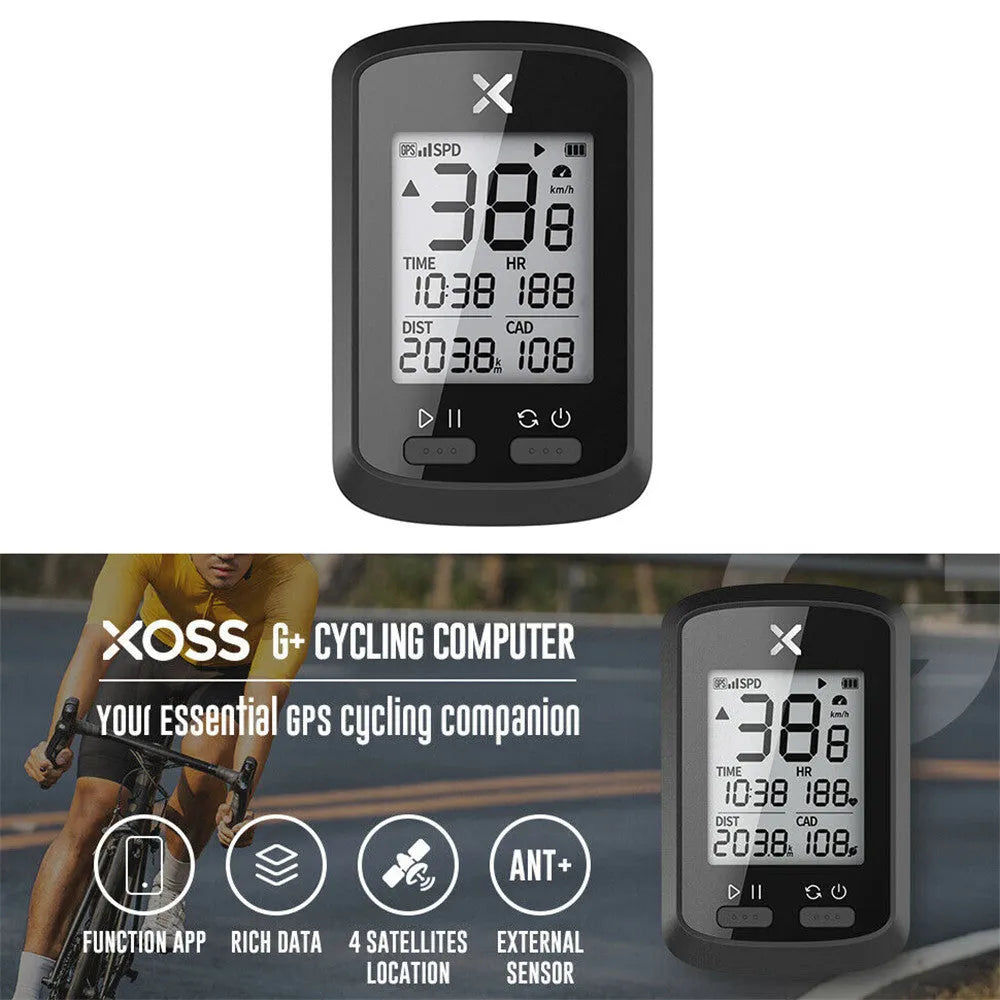 Black waterproof plastic bicycle stopwatch for cycling training and performance timing